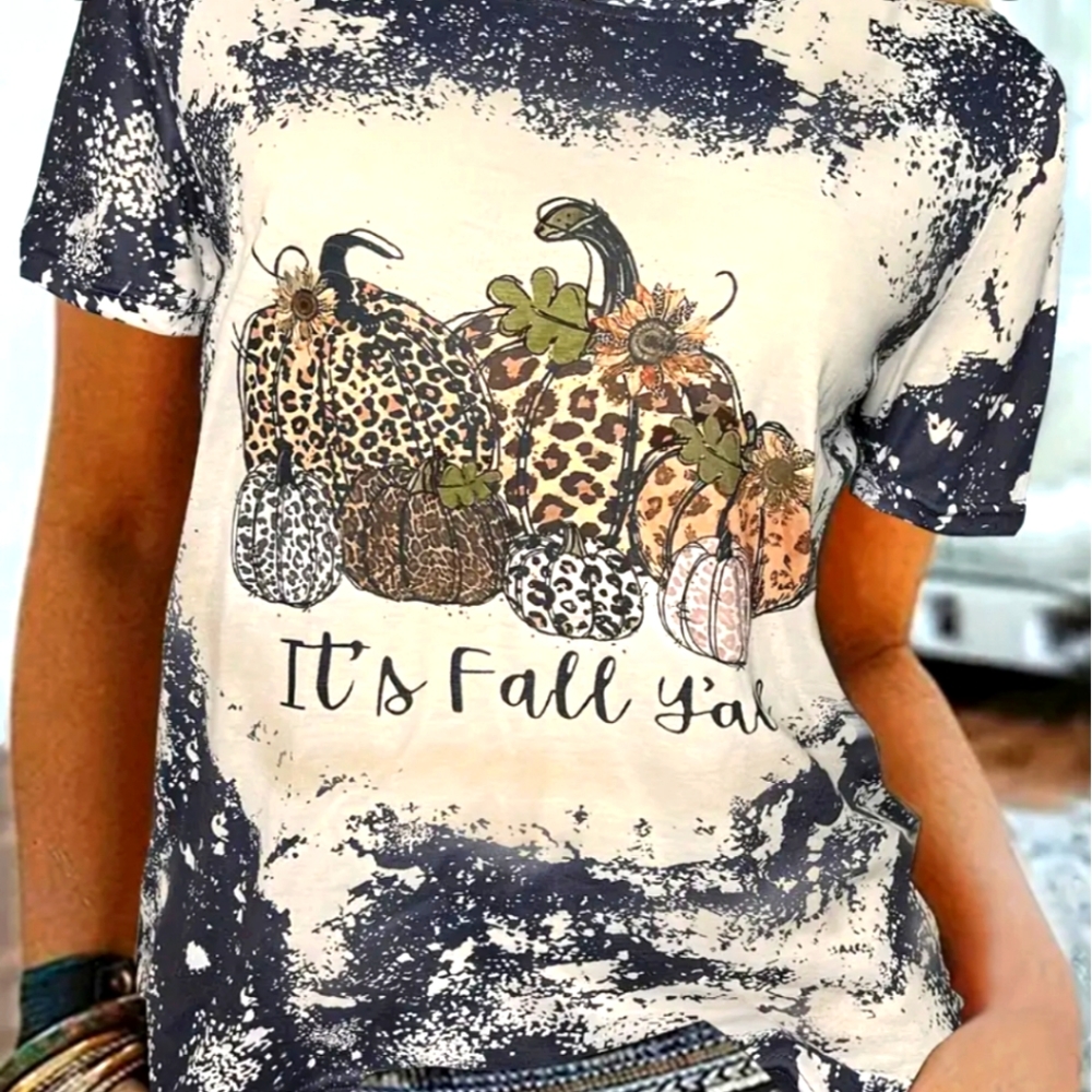 Halloween Pumpkin Print Crew Neck T-Shirt